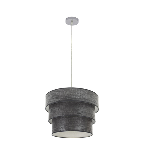 Abrila SMILE Cromo/Madera Negra - Colgante Moderno 1xE27 40 cm