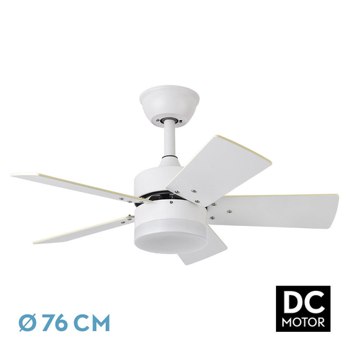Abrila MARTA Blanco/Blanco-Blanco/Haya - Ventilador de Techo Aspas Normales 36 W F