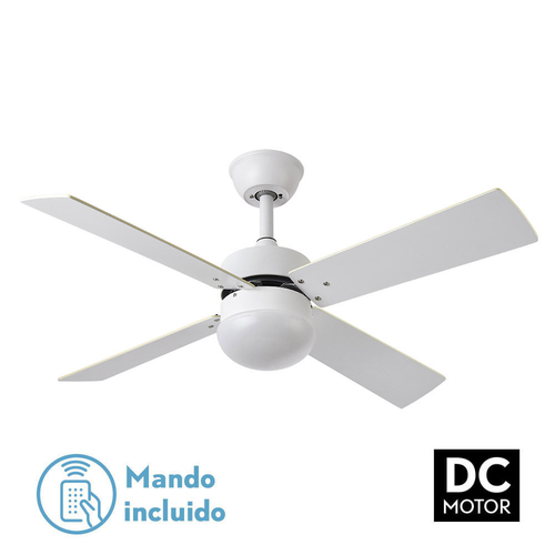 Abrila SOFIA Blanco/Blanco-Blanco/Haya - Ventilador de Techo Aspas Normales 220-240 V