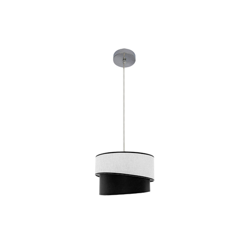 Abrila HARA Cromo/Blanco-Negro - Colgante Moderno 1xE27 35 cm