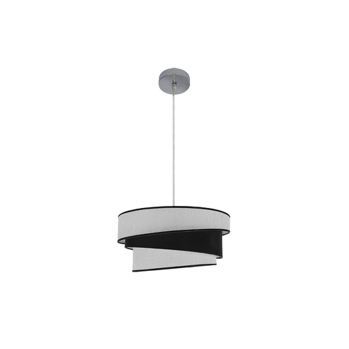 Abrila HARA Cromo/Blanco-Negro - Colgante Moderno 1xE27 40 cm