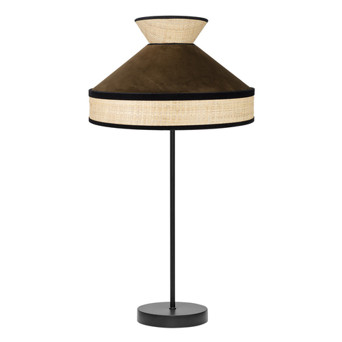 Abrila FABRIZIO Natural/Negro/Marrón - Lámpara Sobremesa Moderno 1xE27 30 cm