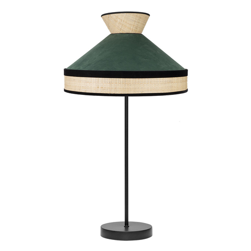 Abrila FABRIZIO Natural/Negro/Verde - Lámpara Sobremesa Moderno 1xE27 30 cm