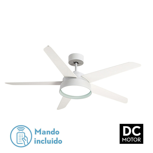 Abrila LEBECHE Blanco/Blanco-Blanco/Haya - Ventilador de Techo Aspas Normales 25 W F