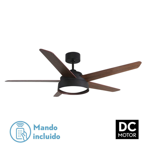 Abrila LEBECHE Marrón/Nogal-Marrón-Roble - Ventilador de Techo Aspas Normales 25 W F