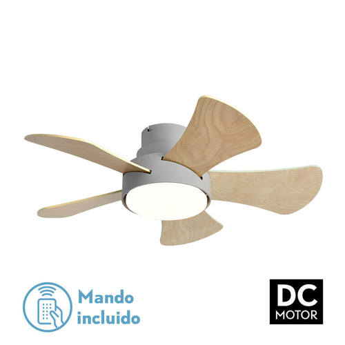 Abrila GREGARIO Gris/Blanco-Gris/Haya - Ventilador de Techo Aspas Normales 25 W F