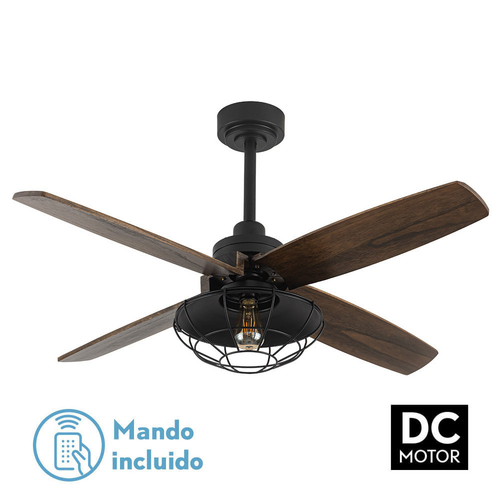 Abrila AQUILO Negro/Roble - Ventilador de Techo Aspas Normales 220-240 V