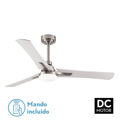 Abrila CORO Niquel/Blanco-Niquel/Haya - Ventilador de Techo Aspas Normales 22 W F