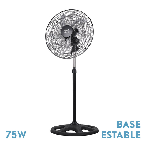 ABRILA REFORZADO Negro / Plata - Ventilador de Pie 220-240 V
