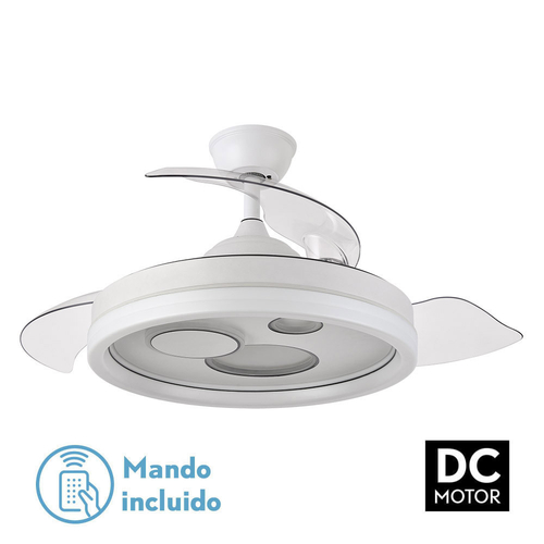 Abrila TURIA Blanco - Ventilador de Techo Aspas Retráctiles 72 W F