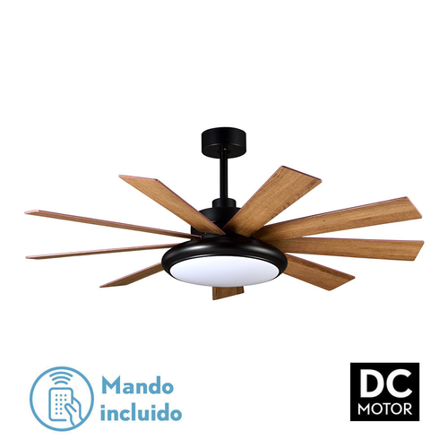 Abrila PIREO Negro/Roble-Negro/Haya - Ventilador de Techo Aspas Normales 36 W F