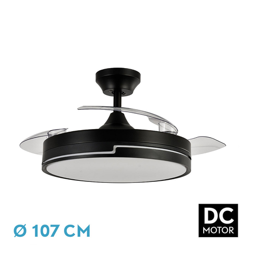 Abrila OLIMPIA Negro - Ventilador de Techo Aspas Retráctiles 72 W F