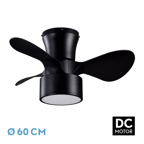 Abrila KOS Negro - Ventilador de Techo Aspas Normales 24 W F