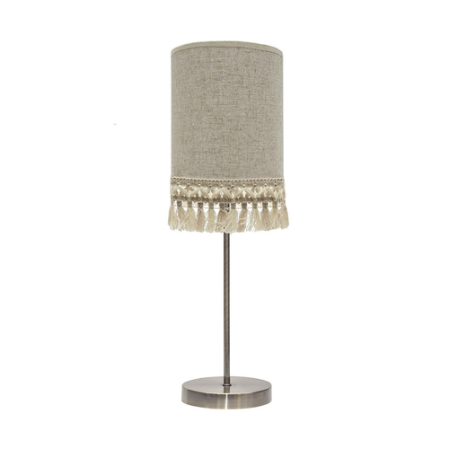 Abrila Vera Cuero / Beige - Lámpara Sobremesa Moderno 1xE14 15 cm