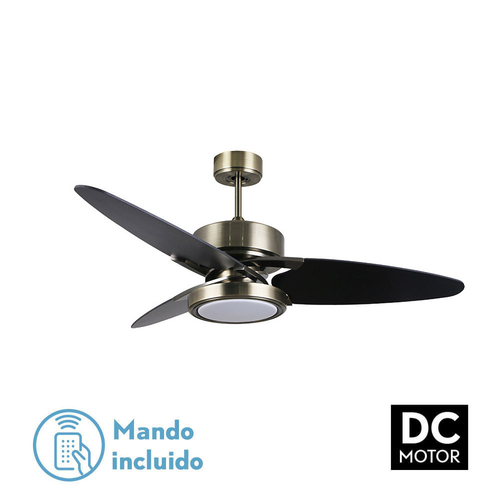 Abrila CROSS Cuero/Negro-Nogal - Ventilador de Techo Aspas Normales 30 W F