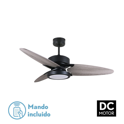 Abrila CROSS Negro/Gris-Roble - Ventilador de Techo Aspas Normales 30 W F