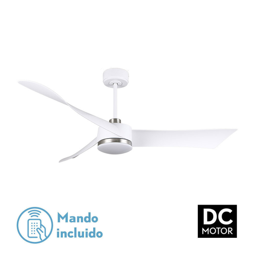 Abrila TEMPEL Blanco / Níquel - Ventilador de Techo Aspas Normales 26 W F