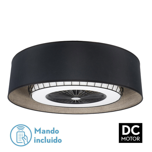 Abrila TANIA Negro/Madera Gris - Ventilador de Techo Plafón 72 W F