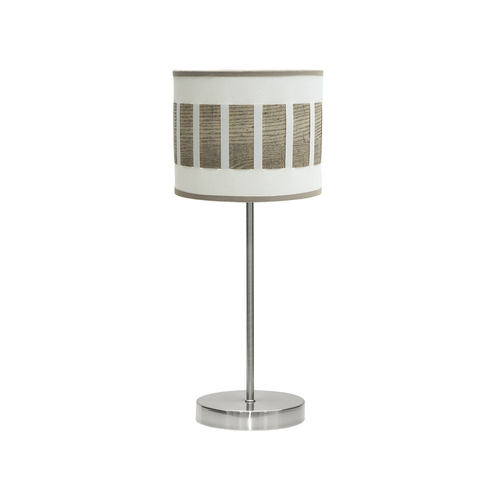 Abrila IVANNA Blanco/Madera Gris - Lámpara Sobremesa Moderno 1xE14 17 cm