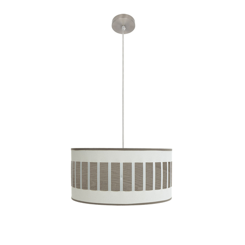 Abrila IVANNA Blanco/Madera Gris - Colgante Moderno 1xE27 40 cm