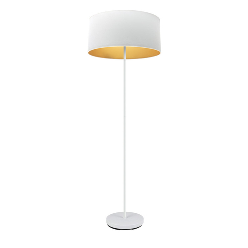 Abrila ANUSKA Blanco / Oro - Lámpara Pie Salón Moderno 1xE27 40 cm