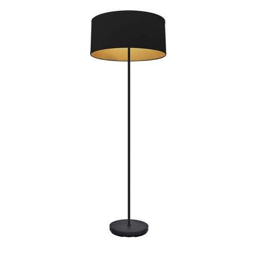 Abrila ANUSKA Negro / Oro - Lámpara Pie Salón Moderno 1xE27 40 cm