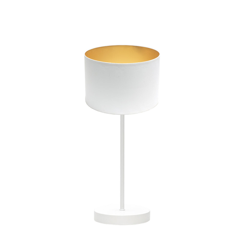 Abrila ANUSKA Blanco / Oro - Lámpara Sobremesa Moderno 1xE14 16 cm