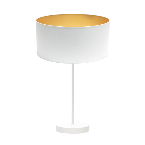 Abrila ANUSKA Blanco / Oro - Lámpara Sobremesa Moderno 1xE27 30 cm