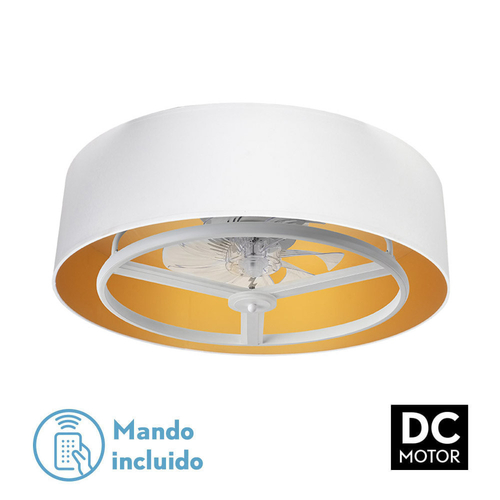 Abrila ANUSKA Blanco / Oro - Ventilador de Techo Plafón 60 W