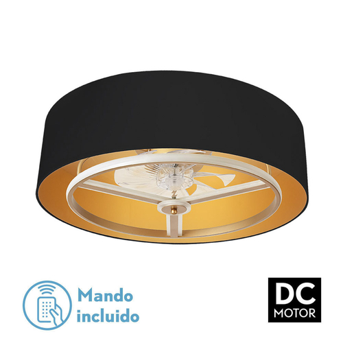 Abrila ANUSKA Negro / Oro - Ventilador de Techo Plafón 60 W F