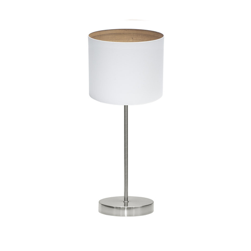 Abrila TATIANA Blanco/Madera Clara - Lámpara Sobremesa Moderno 1xE14 17 cm
