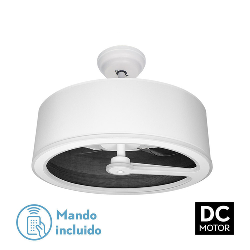 Abrila TATIANA Blanco/Madera Negra - Ventilador de Techo Plafón 110 W F