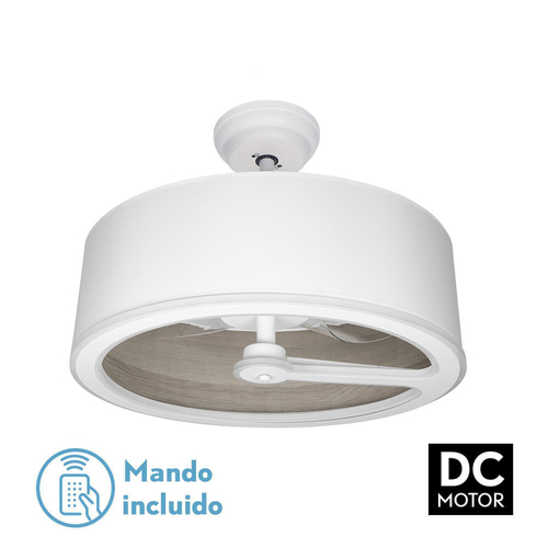 Abrila TATIANA Blanco/Madera Gris - Ventilador de Techo Plafón 110 W F