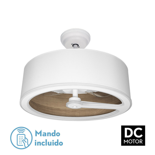 Abrila TATIANA Blanco/Madera Oscura - Ventilador de Techo Plafón 110 W F