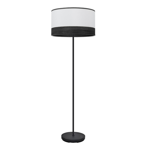 Abrila OLGA Blanco/Madera Negra - Lámpara Pie Salón Moderno 1xE27 40 cm