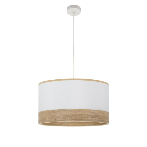 Abrila OLGA Blanco/Madera Clara - Colgante Moderno 1xE27 50 cm