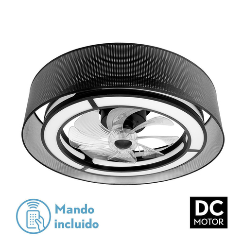 Abrila ANASTASIA Negro / Plata - Ventilador de Techo Plafón 58 W F