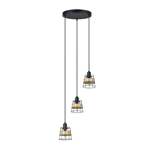 Abrila BURANO Negro - Lámpara Moderna 3xE14