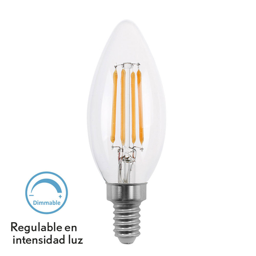 Abrila Filamen Vela - Bombilla LED E14 4 W 400LM 2700K