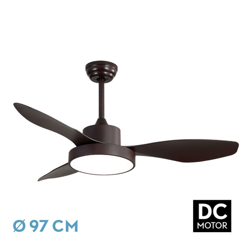 Abrila Hayate Marrón - Ventilador de Techo Aspas Normales 24 W E