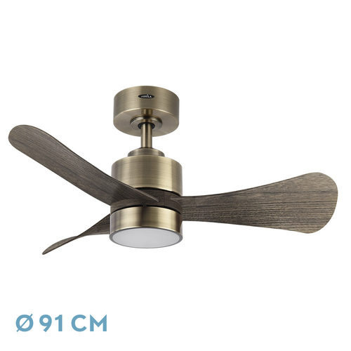 Abrila ZEPELIN Cuero / Roble - Ventilador de Techo Aspas Normales 18 W F