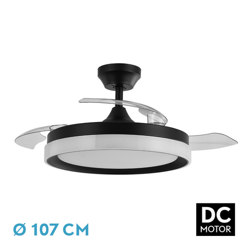 Abrila ZENIT Negro - Ventilador de Techo Aspas Retráctiles 72 W F