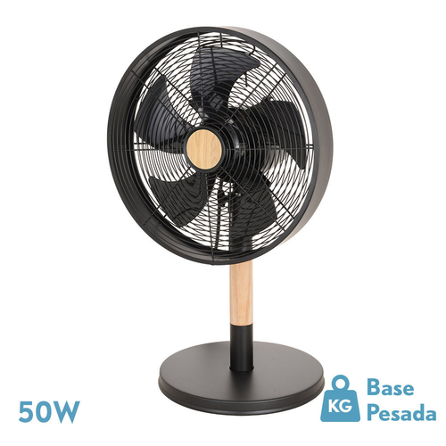 Abrila FALCON Negro/Haya - Ventilador de Sobremesa 220-240 V