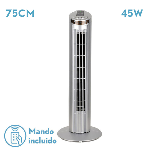 ABRILA ORBIGO Plata - Ventilador de Torre 220-240 V