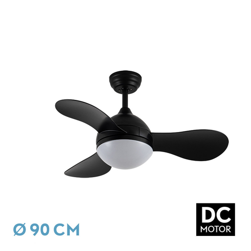 Abrila SOLIDO Negro - Ventilador de Techo Aspas Normales 24 W E