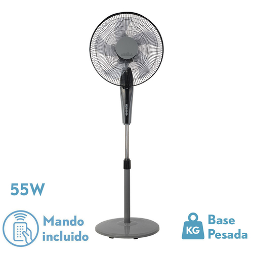 Abrila BORLON Negro/Gris - Ventilador de Pie 220-240 V