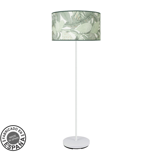 Abrila MODA Blanco / Verde - Lámpara Pie Salón Moderno 1xE27 40 cm