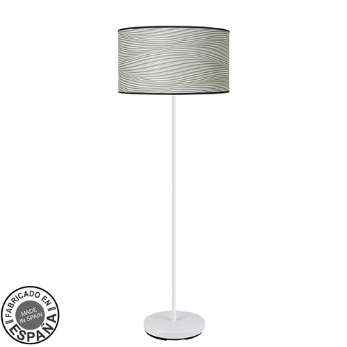 Abrila MODA Blanco/Surco Gris - Lámpara Pie Salón Moderno 1xE27 40 cm