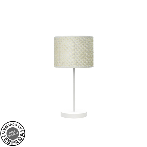 Abrila MODA Blanco/Cañizo Blanco - Lámpara Sobremesa Moderno 1xE14 17 cm