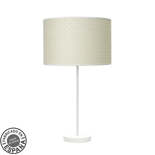 Abrila MODA Blanco/Cañizo Blanco - Lámpara Sobremesa Moderno 1xE27 30 cm